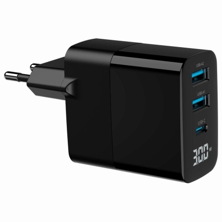 Gembird CHARGER USB 30W 3PORT/TA-UC-PDQC30LCD-BK-02 GEMBIRD