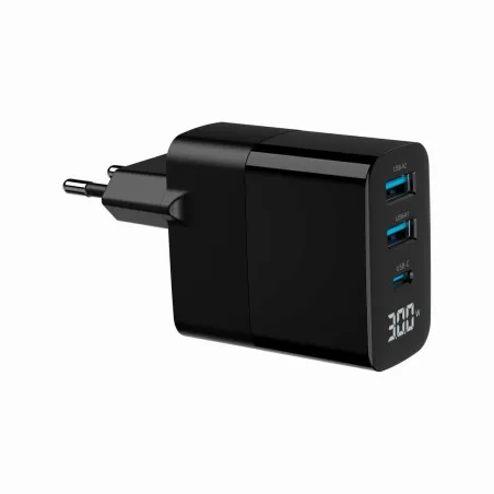 Gembird CHARGER USB 30W 3PORT/TA-UC-PDQC30LCD-BK-02 GEMBIRD