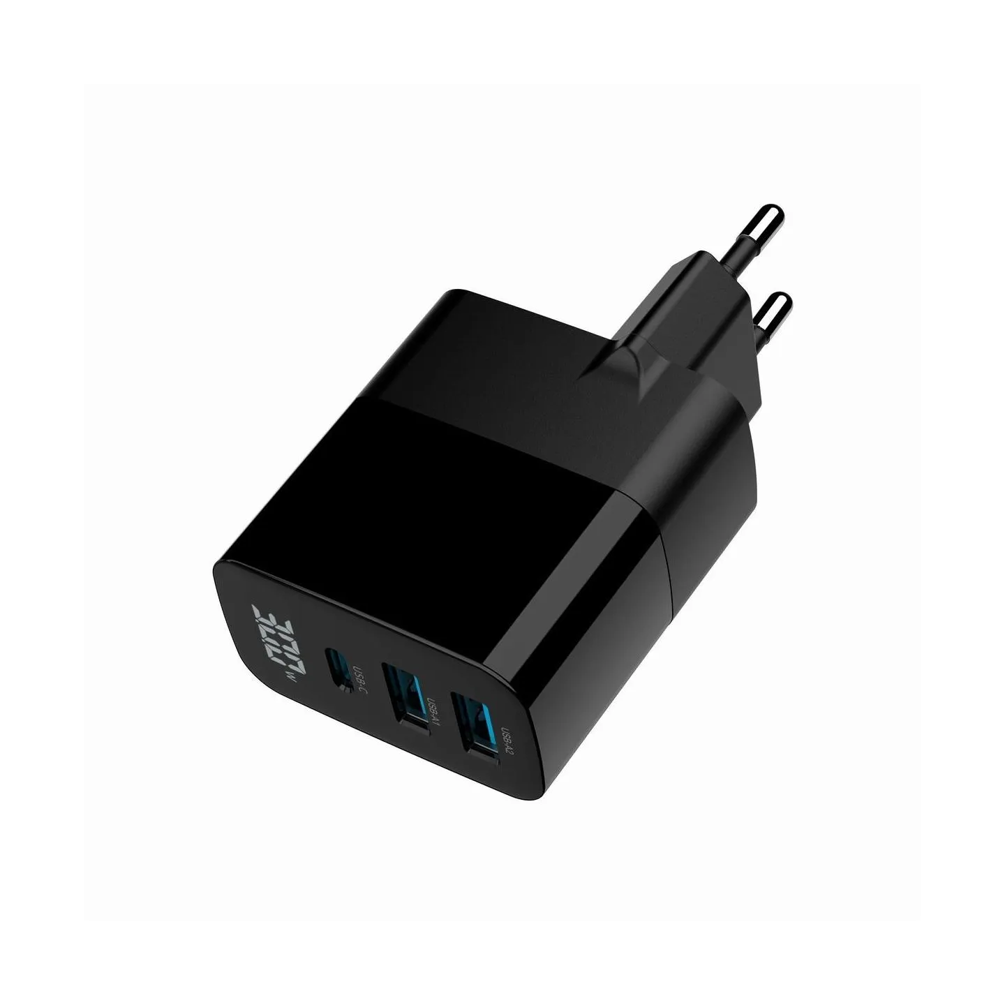 Gembird CHARGER USB 30W 3PORT/TA-UC-PDQC30LCD-BK-02 GEMBIRD
