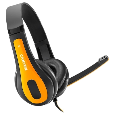 Canyon PC headset HSC-1 PC Mic Flat 2m Black Yellow