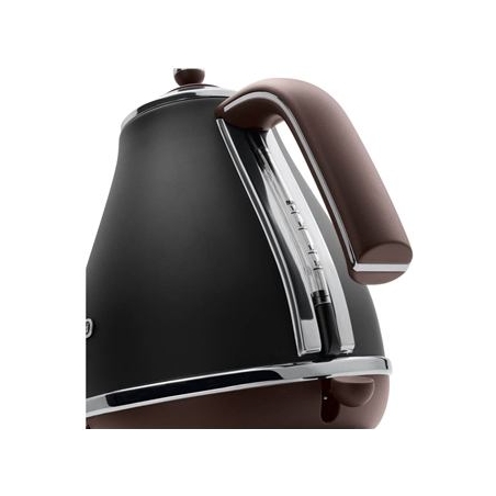 Delonghi | Icona Vintage | KBOV2001BK | Standard kettle | 2000 W | 1.7 L | Stainless steel | 360° rotational base | Black