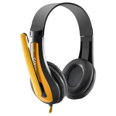 Canyon PC headset HSC-1 PC Mic Flat 2m Black Yellow