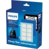 Philips Replacement Kit FC8010/02, Allergy H13 filter replacement kit compatible with Philips PowerPro Compact, PowerPro Active 