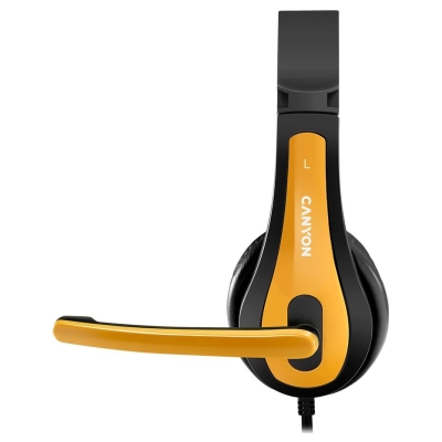 Canyon PC headset HSC-1 PC Mic Flat 2m Black Yellow
