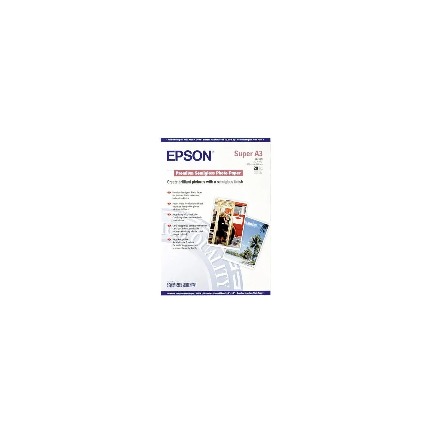 Epson Semigloss Photo Paper DIN A3+, 250g/m2, 20 sheets