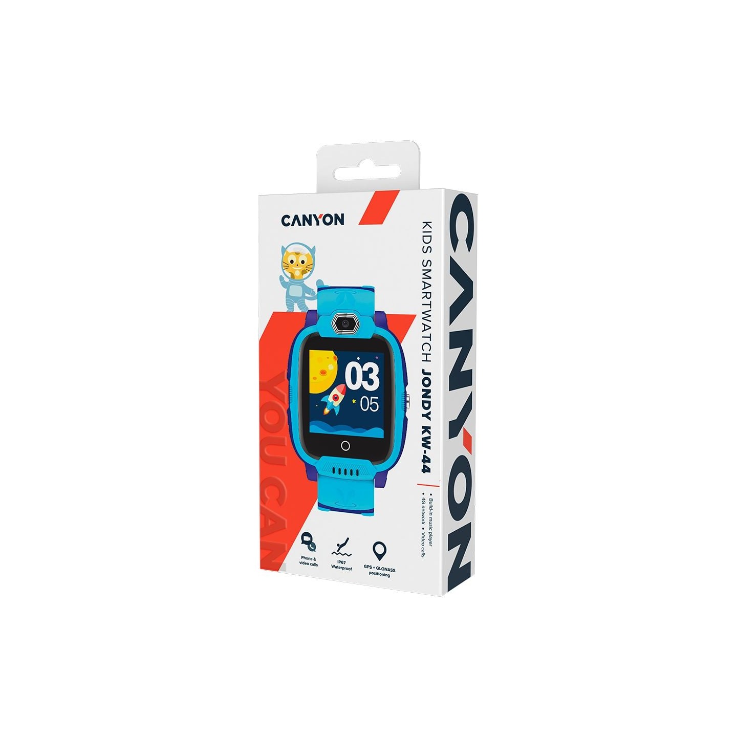 Canyon kids watch Jondy KW-44 4G Camera GPS Music Blue