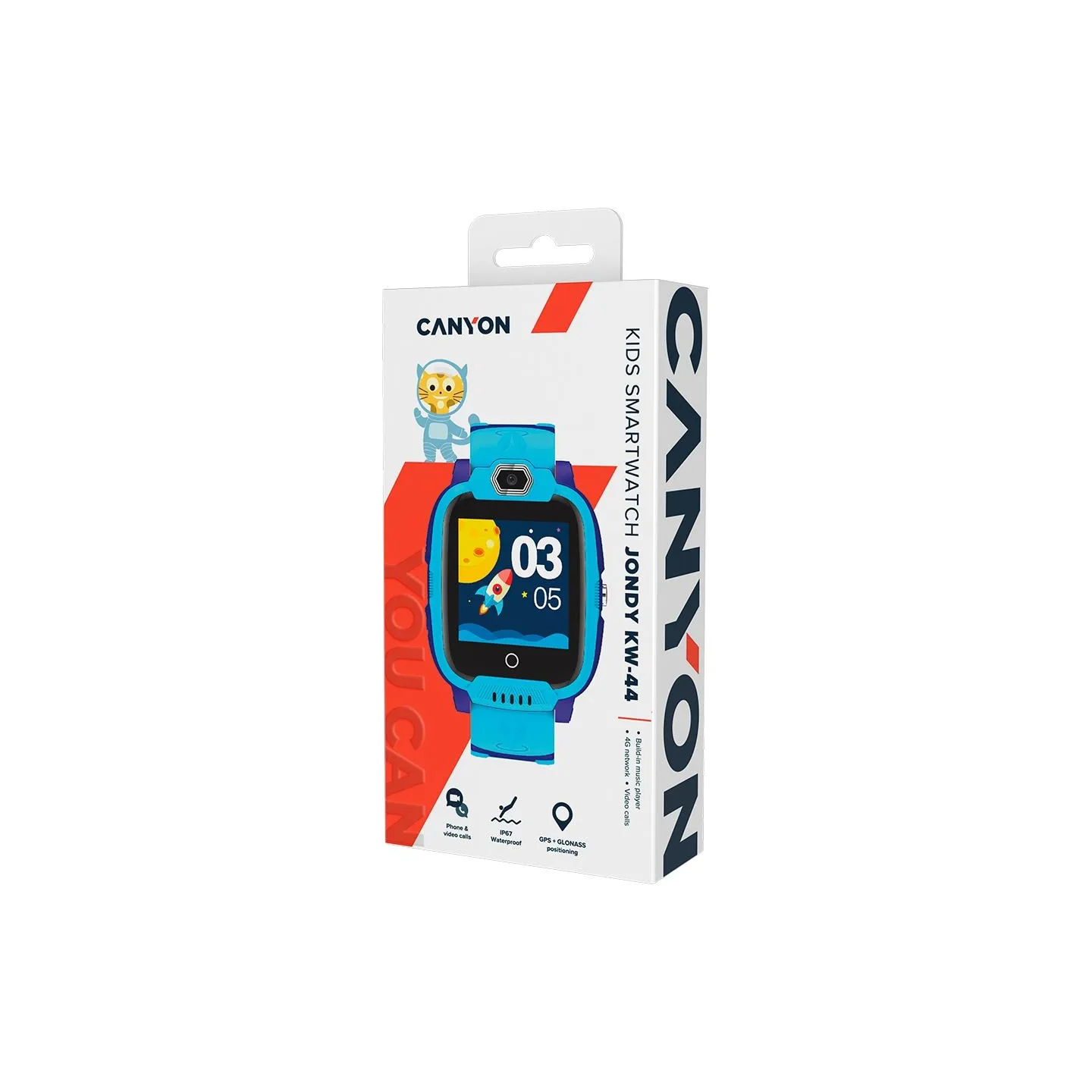 Canyon kids watch Jondy KW-44 4G Camera GPS Music Blue