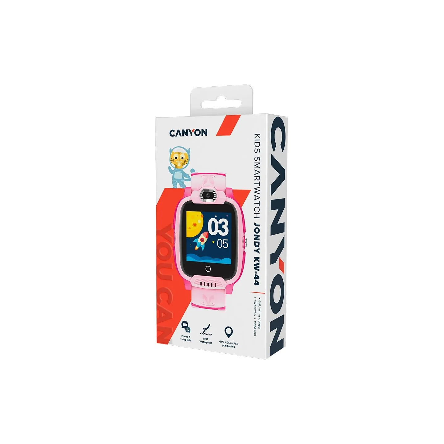 Canyon kids watch Jondy KW-44 4G Camera GPS Music Pink
