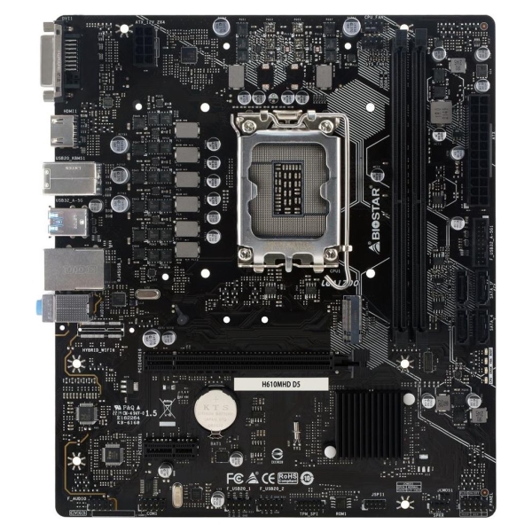 Biostar Mainboard|BIOSTAR|H610MHD D5|Intel H610|LGA 1700|micro ATX|RAM DDR5-SDRAM|2xSlots|H610MHDD5