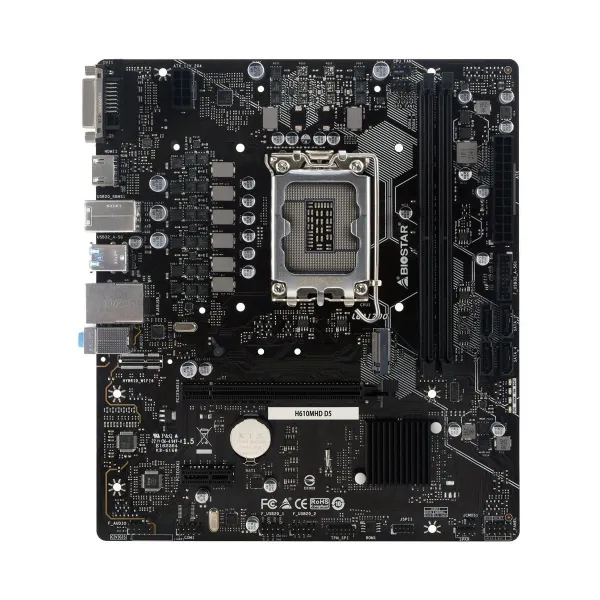 Biostar Mainboard|BIOSTAR|H610MHD D5|Intel H610|LGA 1700|micro ATX|RAM DDR5-SDRAM|2xSlots|H610MHDD5