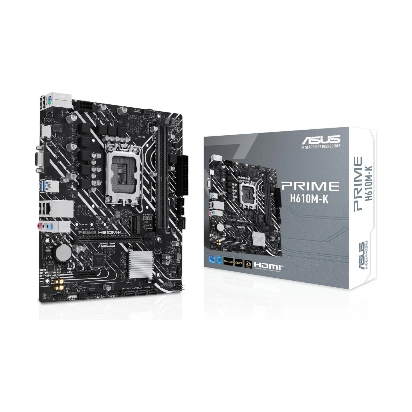 Asus Mainboard|ASUS|Intel H610|LGA1700|Micro-ATX|Memory DDR5|Memory slots 2|1xPCI-Express 3.0 1x|1xPCI-Express 4.0 16x|1xM.2|1x1