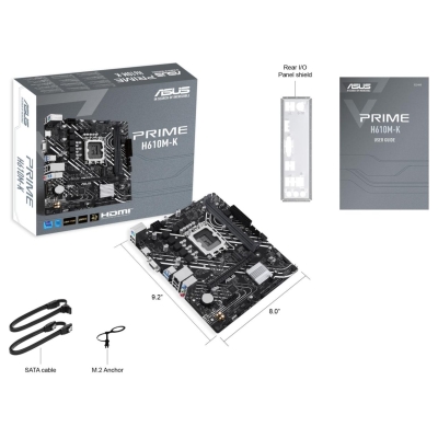 Asus Mainboard|ASUS|Intel H610|LGA1700|Micro-ATX|Memory DDR5|Memory slots 2|1xPCI-Express 3.0 1x|1xPCI-Express 4.0 16x|1xM.2|1x1