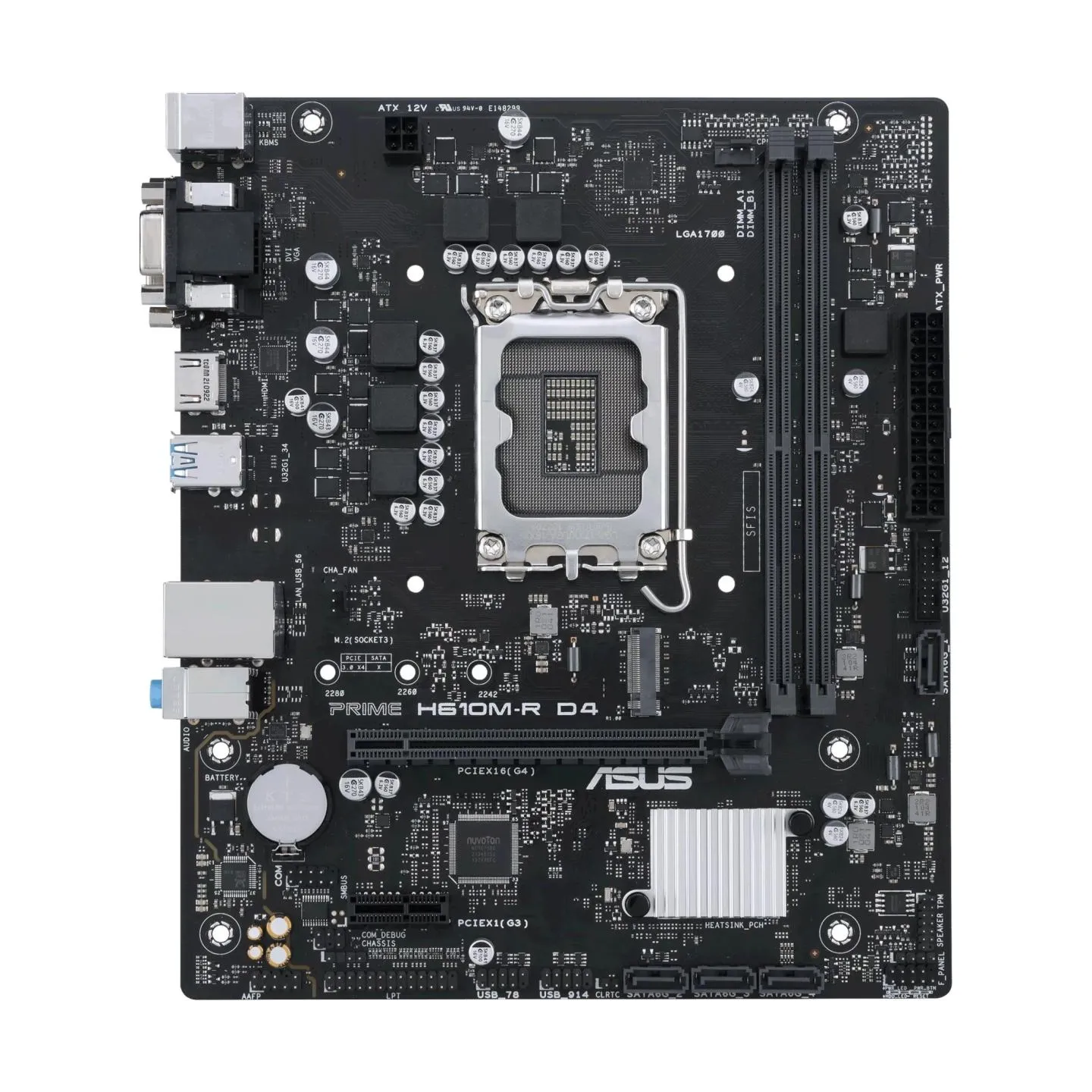 Asus Mainboard|ASUS|Intel H610|LGA1700|Micro-ATX|Memory DDR4|Memory slots 2|1xPCI-Express 1x|1xPCI-Express 16x|1xM.2|1x15pin D-s