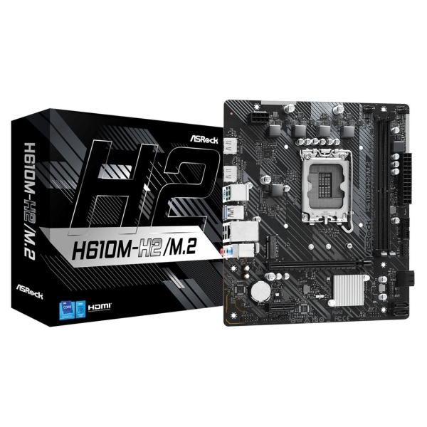Asrock Mainboard|ASROCK|Intel H610|LGA1700|Micro-ATX|Memory DDR4|Memory slots 2|1xPCI-Express 3.0 1x|1xPCI-Express 4.0 16x|1xM.2
