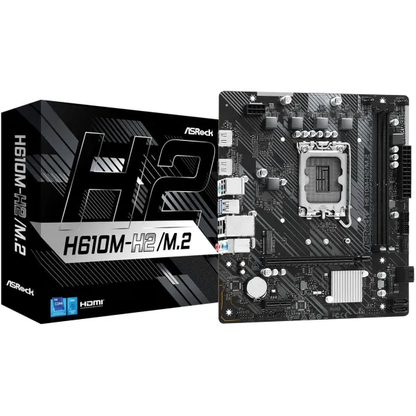 Asrock Mainboard|ASROCK|Intel H610|LGA1700|Micro-ATX|Memory DDR4|Memory slots 2|1xPCI-Express 3.0 1x|1xPCI-Express 4.0 16x|1xM.2