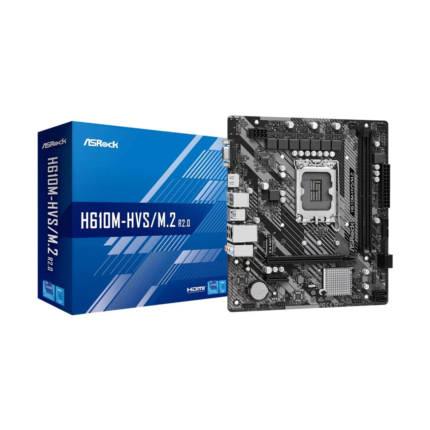 Asrock Motherboard H610M-HVS/M.2 R2.0 s1700 2DDR4 D-Sub/HDMI mATX