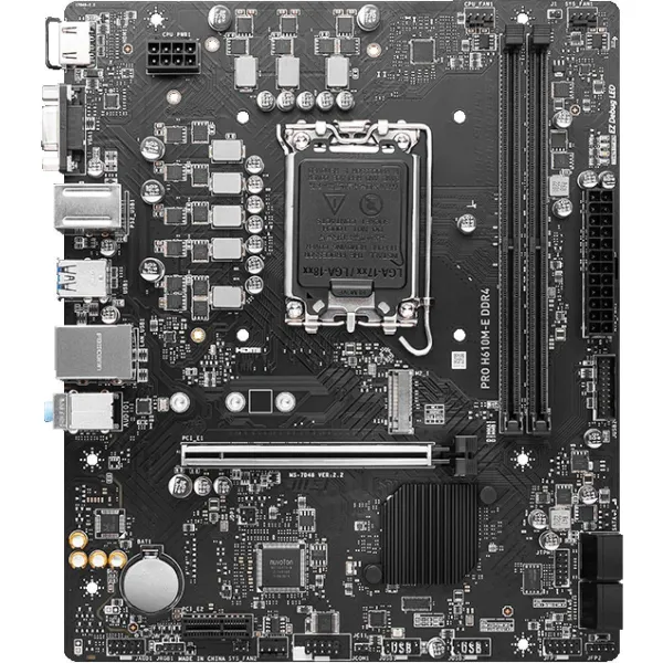 MSI Mainboard|MSI|Intel H610|LGA1700|MicroATX|Memory DDR4|Memory slots 2|1xPCI-Express 1x|1xPCI-Express 16x|1xM.2|1x15pin D-sub|