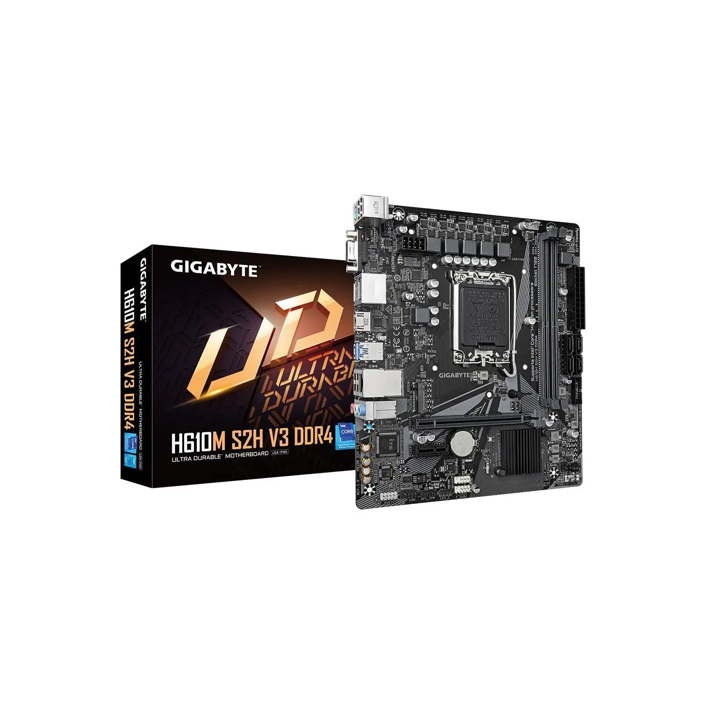 Gigabyte Mainboard|GIGABYTE|Intel H610|LGA1700|Micro-ATX|Memory DDR4|Memory slots 2|1xPCI-Express 3.0 1x|1xPCI-Express 4.0 16x|1