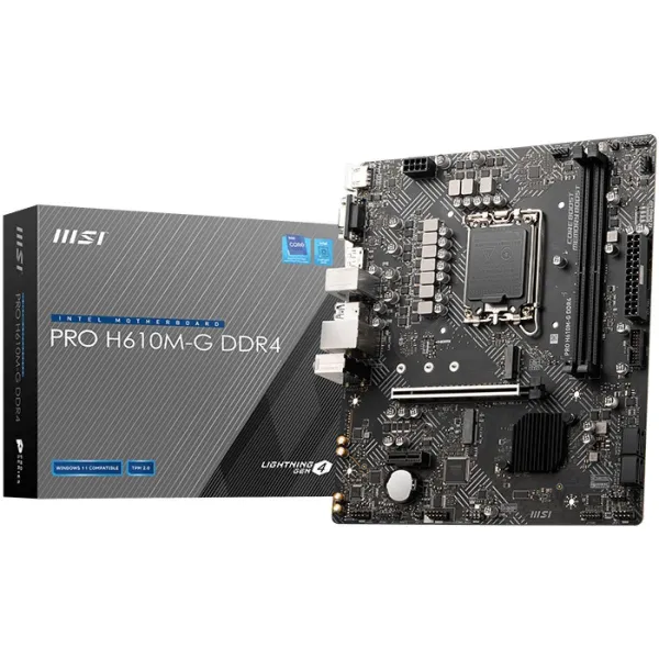 MSI Mainboard|MSI|Intel H610|LGA1700|MicroATX|Memory DDR4|Memory slots 2|1xPCI-Express 3.0 1x|1xPCI-Express 4.0 16x|1xM.2|1x15pi