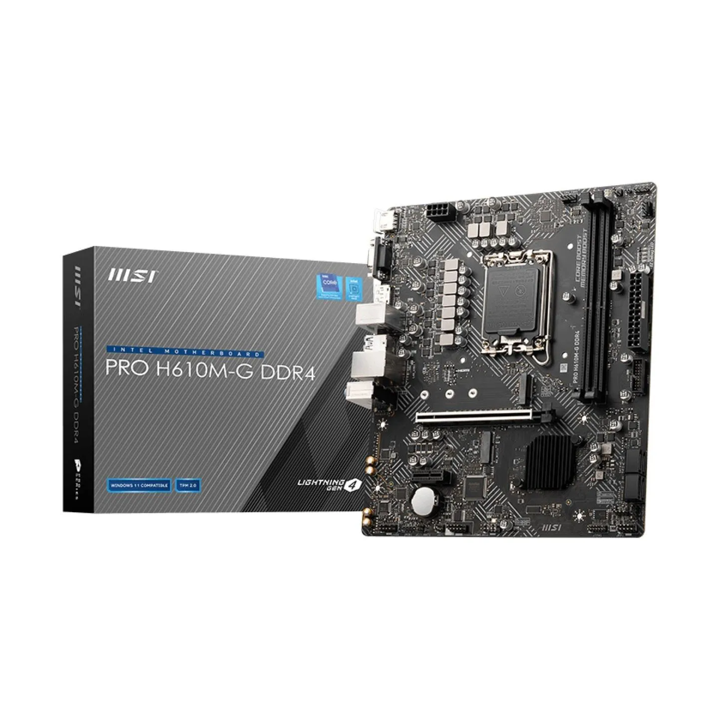 MSI Mainboard|MSI|Intel H610|LGA1700|MicroATX|Memory DDR4|Memory slots 2|1xPCI-Express 3.0 1x|1xPCI-Express 4.0 16x|1xM.2|1x15pi
