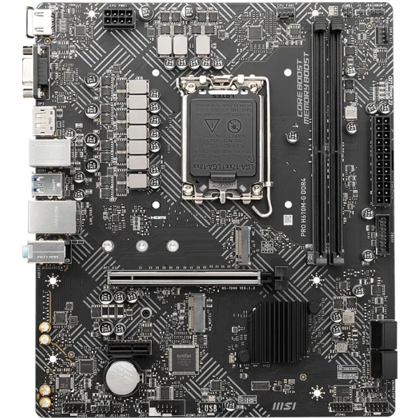 MSI Mainboard|MSI|Intel H610|LGA1700|MicroATX|Memory DDR4|Memory slots 2|1xPCI-Express 3.0 1x|1xPCI-Express 4.0 16x|1xM.2|1x15pi