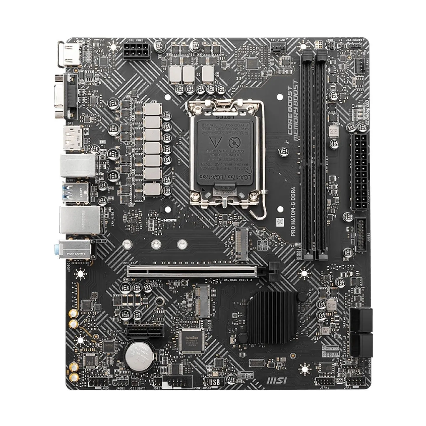 MSI Mainboard|MSI|Intel H610|LGA1700|MicroATX|Memory DDR4|Memory slots 2|1xPCI-Express 3.0 1x|1xPCI-Express 4.0 16x|1xM.2|1x15pi