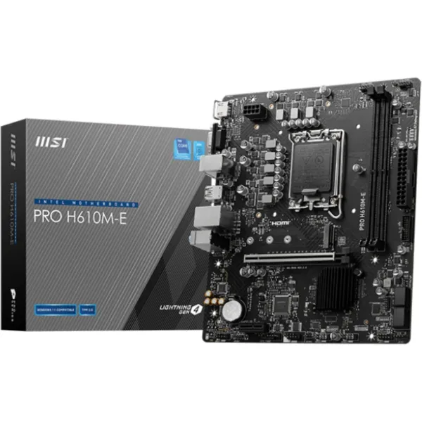 MSI Mainboard|MSI|Intel H610|LGA1700|Micro-ATX|Memory DDR5|Memory slots 2|1xPCI-Express 1x|1xPCI-Express 16x|1xM.2|1x15pin D-sub