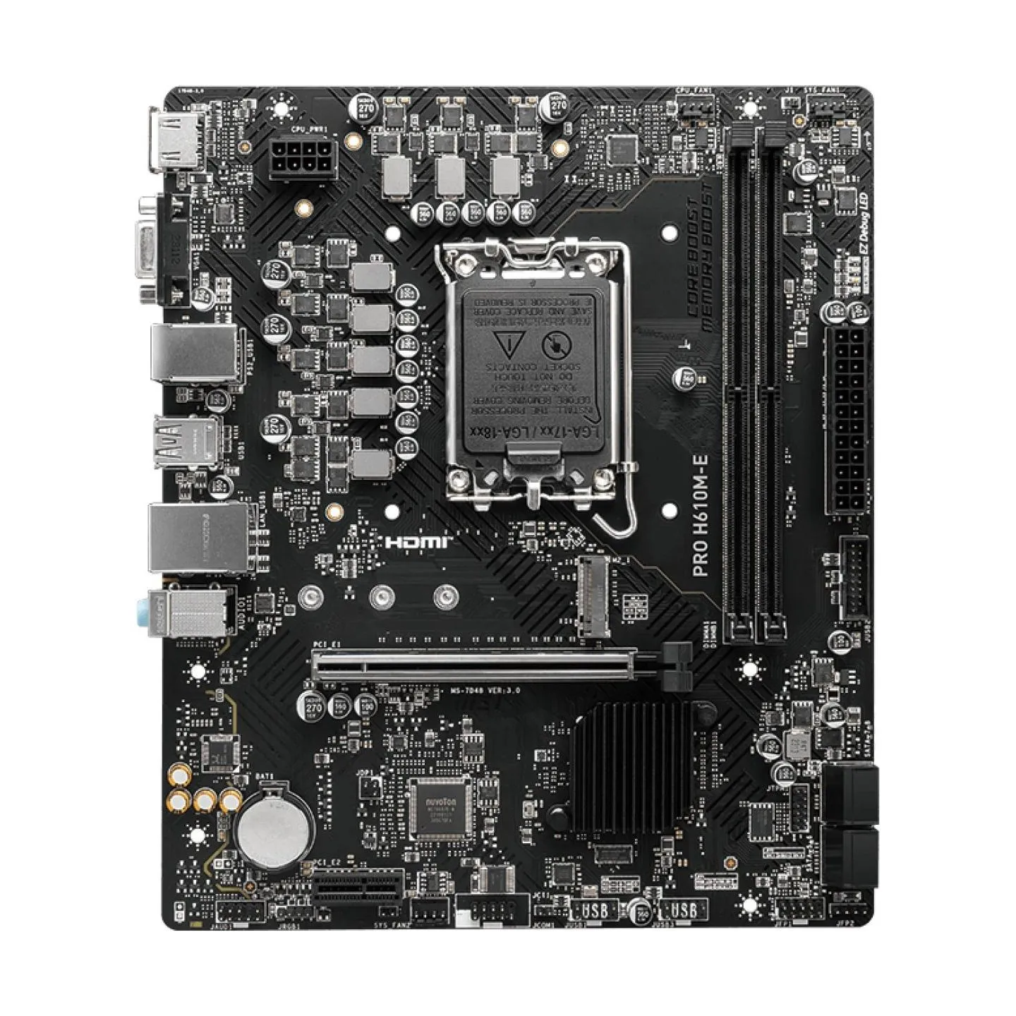 MSI Mainboard|MSI|Intel H610|LGA1700|Micro-ATX|Memory DDR5|Memory slots 2|1xPCI-Express 1x|1xPCI-Express 16x|1xM.2|1x15pin D-sub