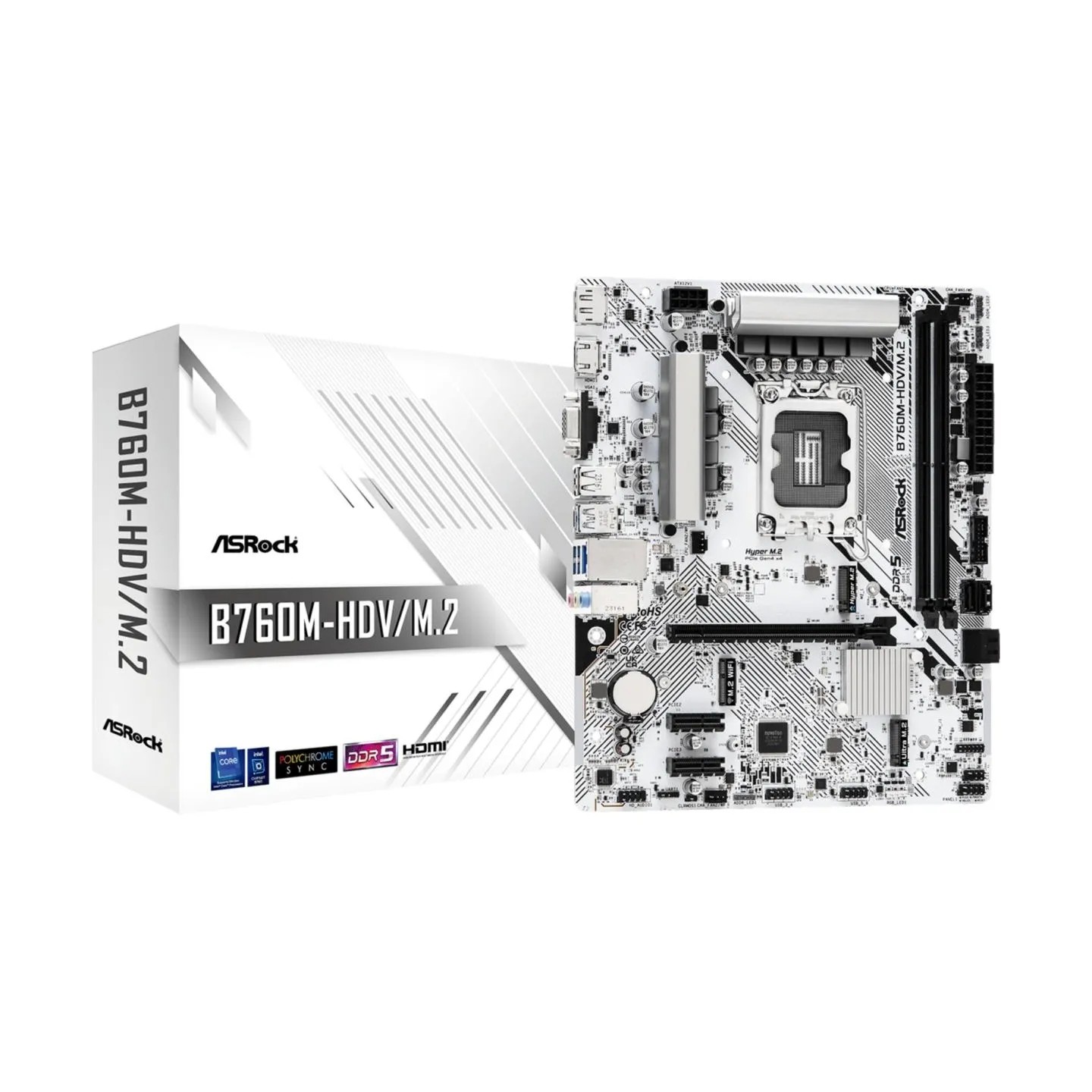 Asrock Mainboard|ASROCK|Intel B760 Express|LGA1700|Micro-ATX|Memory DDR5|Memory slots 2|2xPCI-Express 3.0 1x|1xPCI-Express 4.0 1