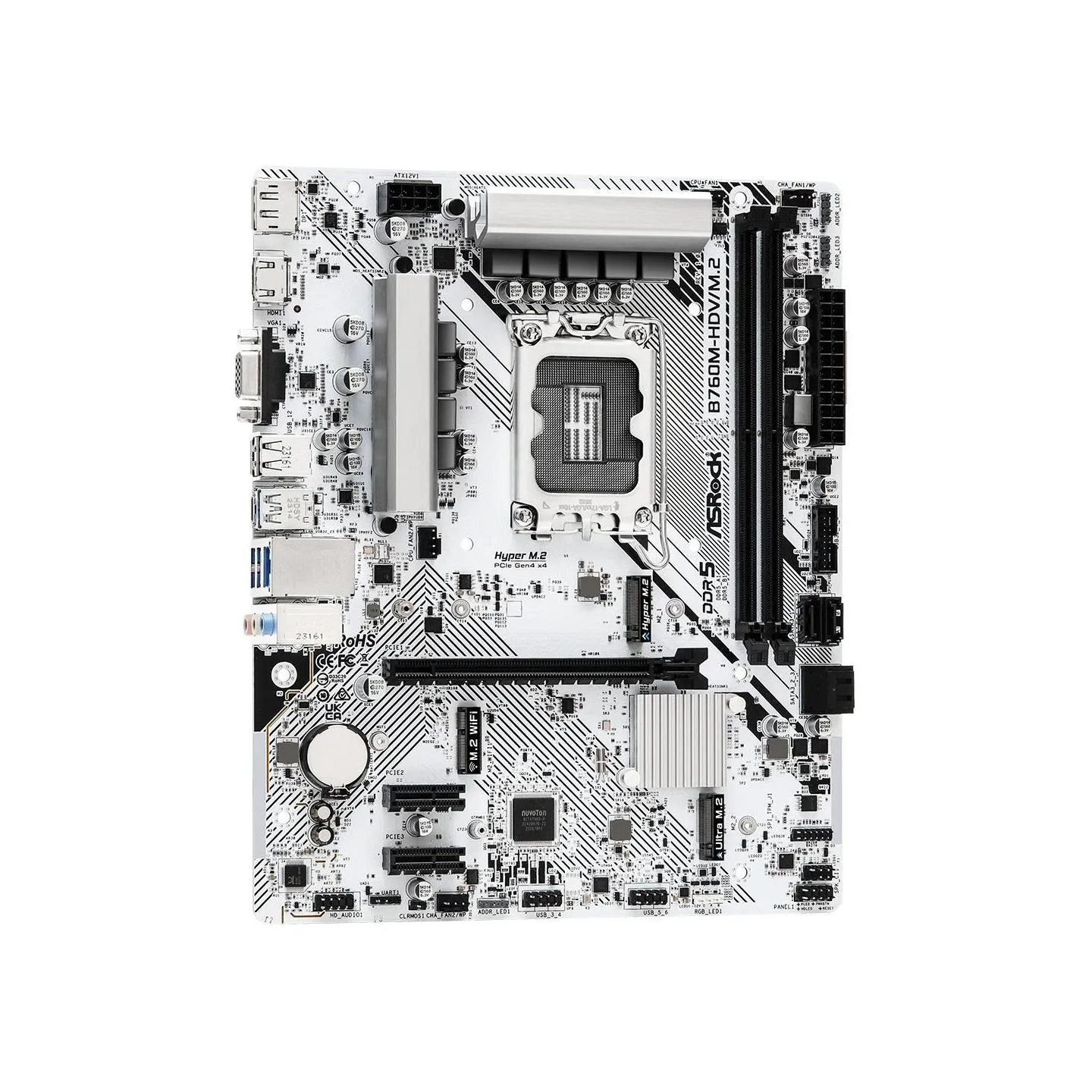 Asrock Mainboard|ASROCK|Intel B760 Express|LGA1700|Micro-ATX|Memory DDR5|Memory slots 2|2xPCI-Express 3.0 1x|1xPCI-Express 4.0 1