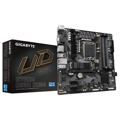 Gigabyte Mainboard|GIGABYTE|B760M DS3H DDR4|Intel B760 Express|LGA 1700|micro ATX|RAM DDR4-SDRAM|4xSlots|2xNumber of M.2 (M) slo
