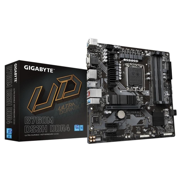 Gigabyte Mainboard|GIGABYTE|B760M DS3H DDR4|Intel B760 Express|LGA 1700|micro ATX|RAM DDR4-SDRAM|4xSlots|2xNumber of M.2 (M) slo