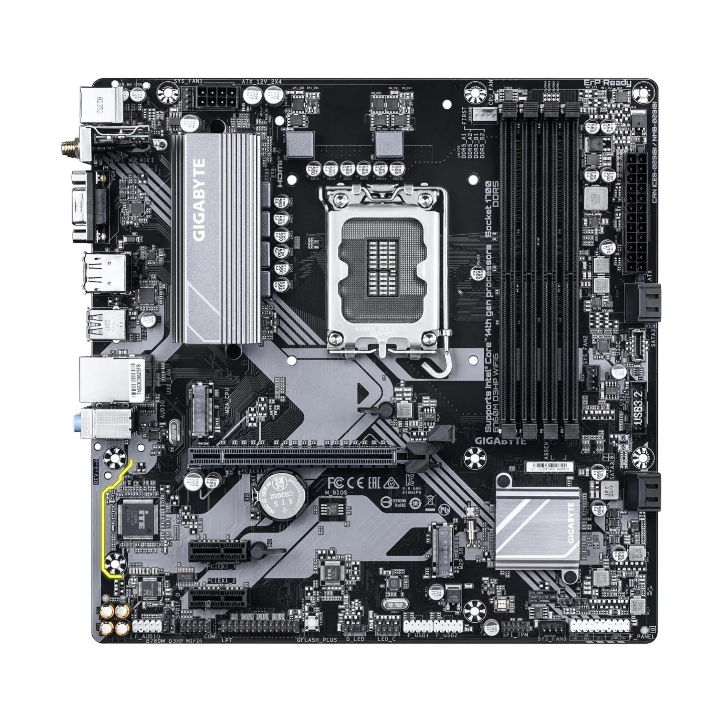 Gigabyte Mainboard|GIGABYTE|Intel B760 Express|LGA1700|Micro-ATX|Memory DDR5|Memory slots 4|B760MD3HPWIFI61.0