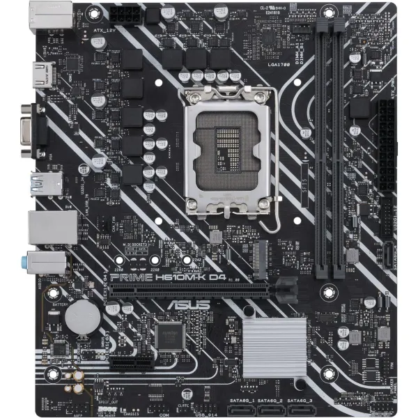 Asus Mainboard|ASUS|Intel H610|LGA1700|MicroATX|Memory DDR4|Memory slots 2|1xPCI-Express 3.0 1x|1xPCI-Express 4.0 16x|1xM.2|1x15
