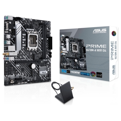 Asus Mainboard|ASUS|Intel H610|LGA1700|Micro-ATX|Memory DDR4|Memory slots 2|1xPCI-Express 3.0 1x|1xPCI-Express 4.0 16x|2xM.2|1x1