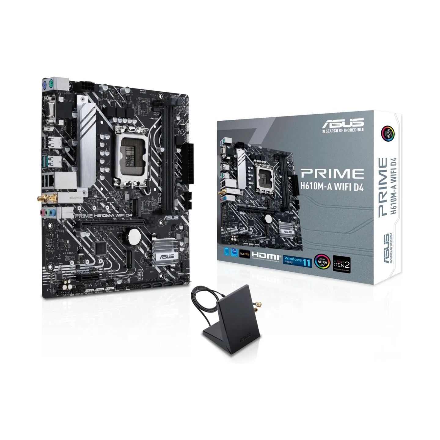 Asus Mainboard|ASUS|Intel H610|LGA1700|Micro-ATX|Memory DDR4|Memory slots 2|1xPCI-Express 3.0 1x|1xPCI-Express 4.0 16x|2xM.2|1x1