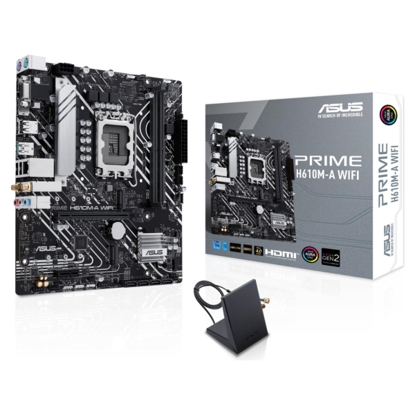 Asus Mainboard|ASUS|Intel H610|LGA 1700|micro ATX|RAM DDR5-SDRAM|2xSlots|Wi-Fi Yes|Bluetooth Yes|2xNumber of M.2 (M) slots|PRIME