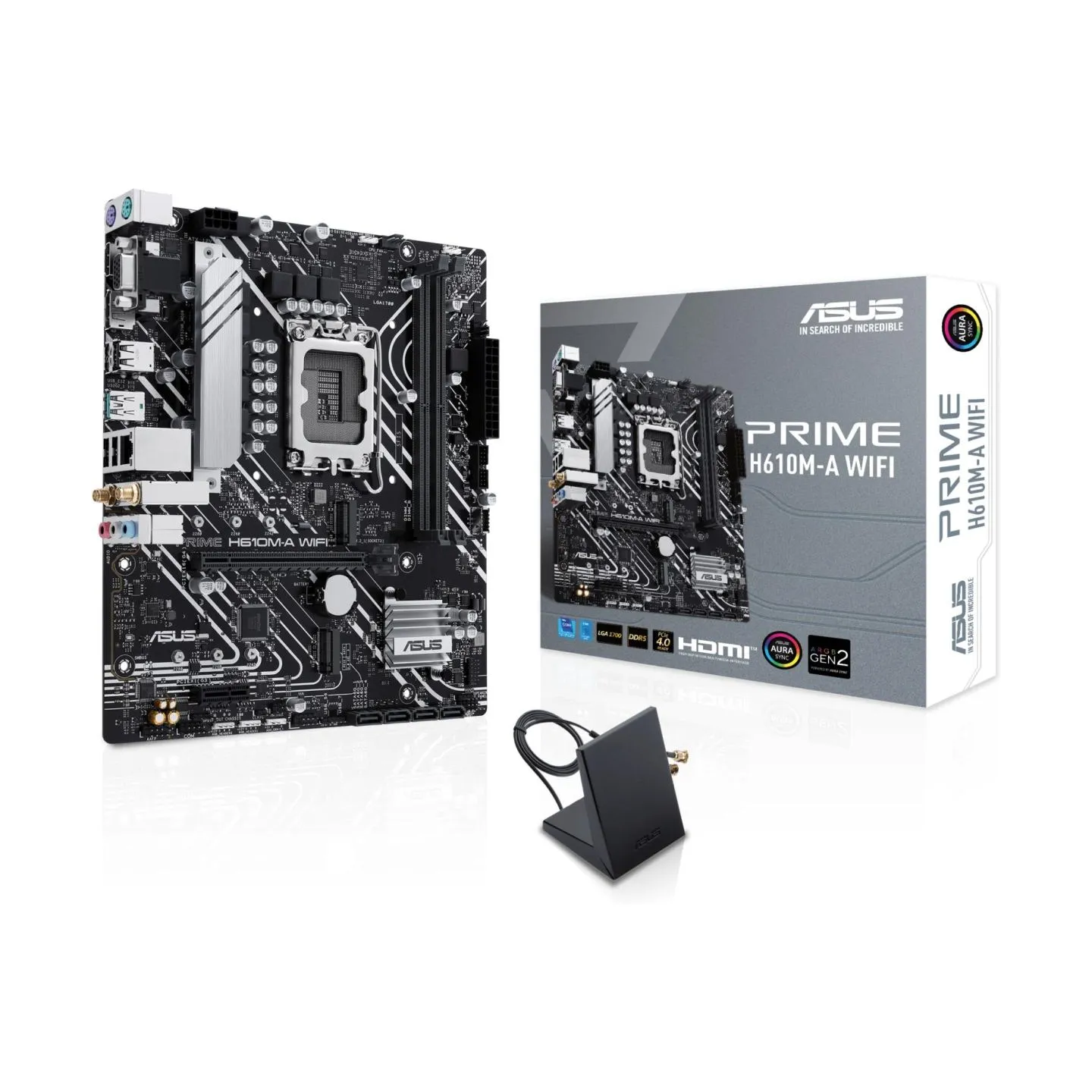 Asus Mainboard|ASUS|Intel H610|LGA 1700|micro ATX|RAM DDR5-SDRAM|2xSlots|Wi-Fi Yes|Bluetooth Yes|2xNumber of M.2 (M) slots|PRIME