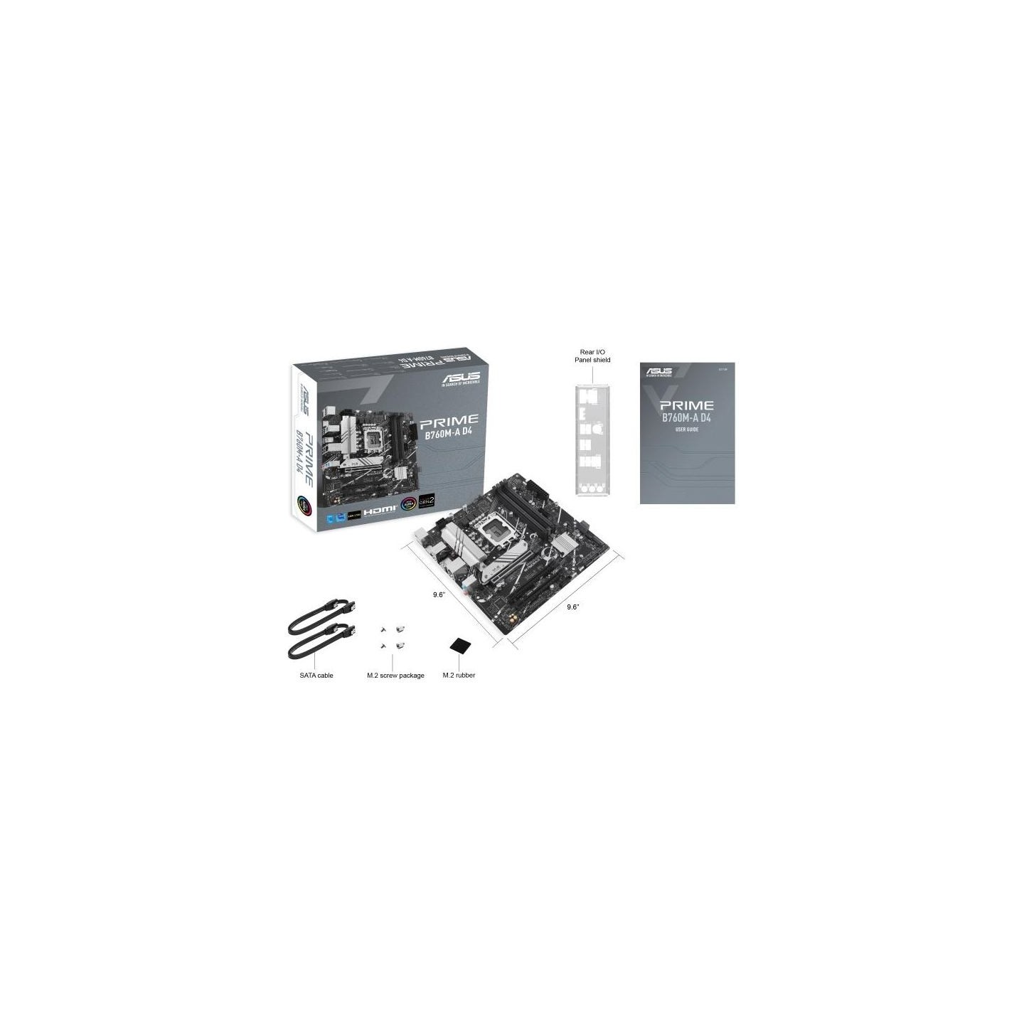 Asus Mainboard|ASUS|Intel B760 Express|LGA1700|Micro-ATX|Memory DDR4|Memory slots 4|1xPCI-Express 4.0 16x|2xM.2|1xHDMI|1xDisplay