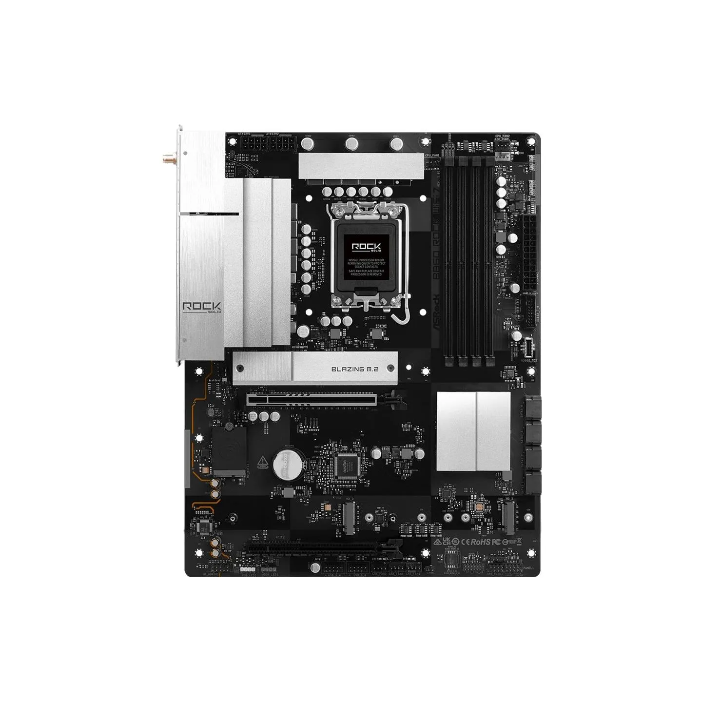 Asrock Mainboard|ASROCK|B860 Rock WiFi 7|Intel B860|LGA 1851 (Socket V1)|ATX|RAM DDR5-SDRAM|4xSlots|Wi-Fi Yes|Bluetooth Yes|3xNu