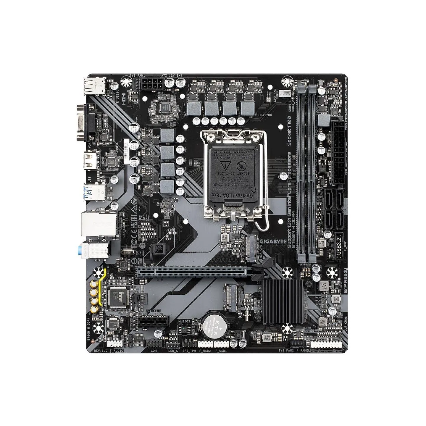 Gigabyte Mainboard|GIGABYTE|Intel B760 Express|LGA1700|Micro-ATX|Memory DDR4|Memory slots 2|1xPCI-Express 3.0 1x|1xPCI-Express 4