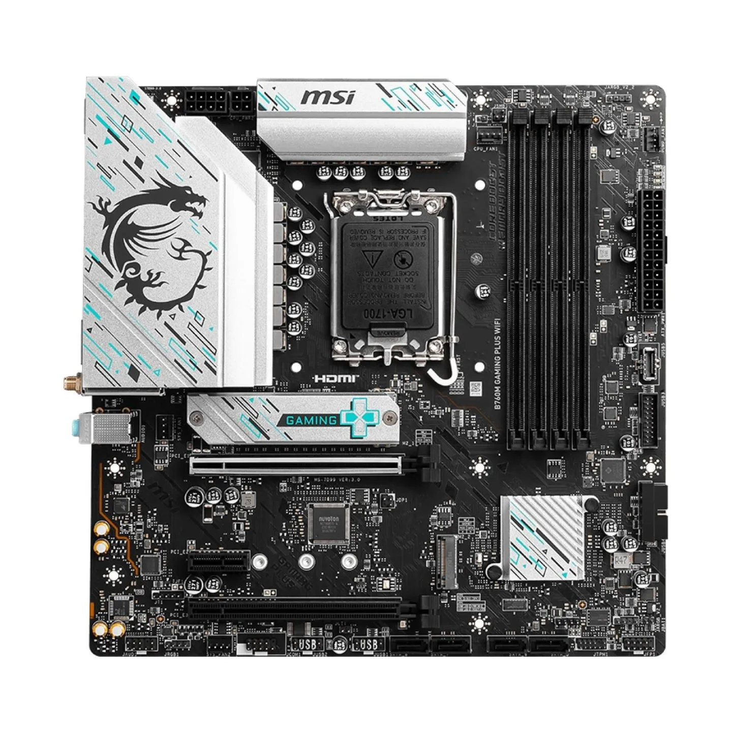 MSI Mainboard|MSI|Intel B760 Express|LGA1700|Micro-ATX|Memory DDR5|Memory slots 4|1xPCI-Express 3.0 1x|1xPCI-Express 4.0 4x	|1xP