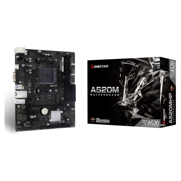 Biostar Mainboard|BIOSTAR|AMD A520|SAM4|Micro-ATX|Memory DDR4|Memory slots 2|2xPCI-Express 3.0 1x|1xPCI-Express 3.0 16x|1xM.2|1x