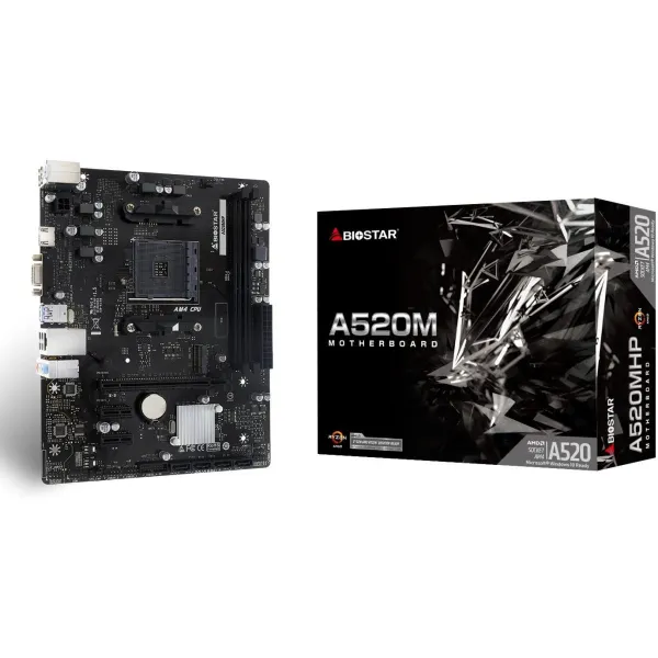 Biostar Mainboard|BIOSTAR|AMD A520|SAM4|Micro-ATX|Memory DDR4|Memory slots 2|2xPCI-Express 3.0 1x|1xPCI-Express 3.0 16x|1xM.2|1x