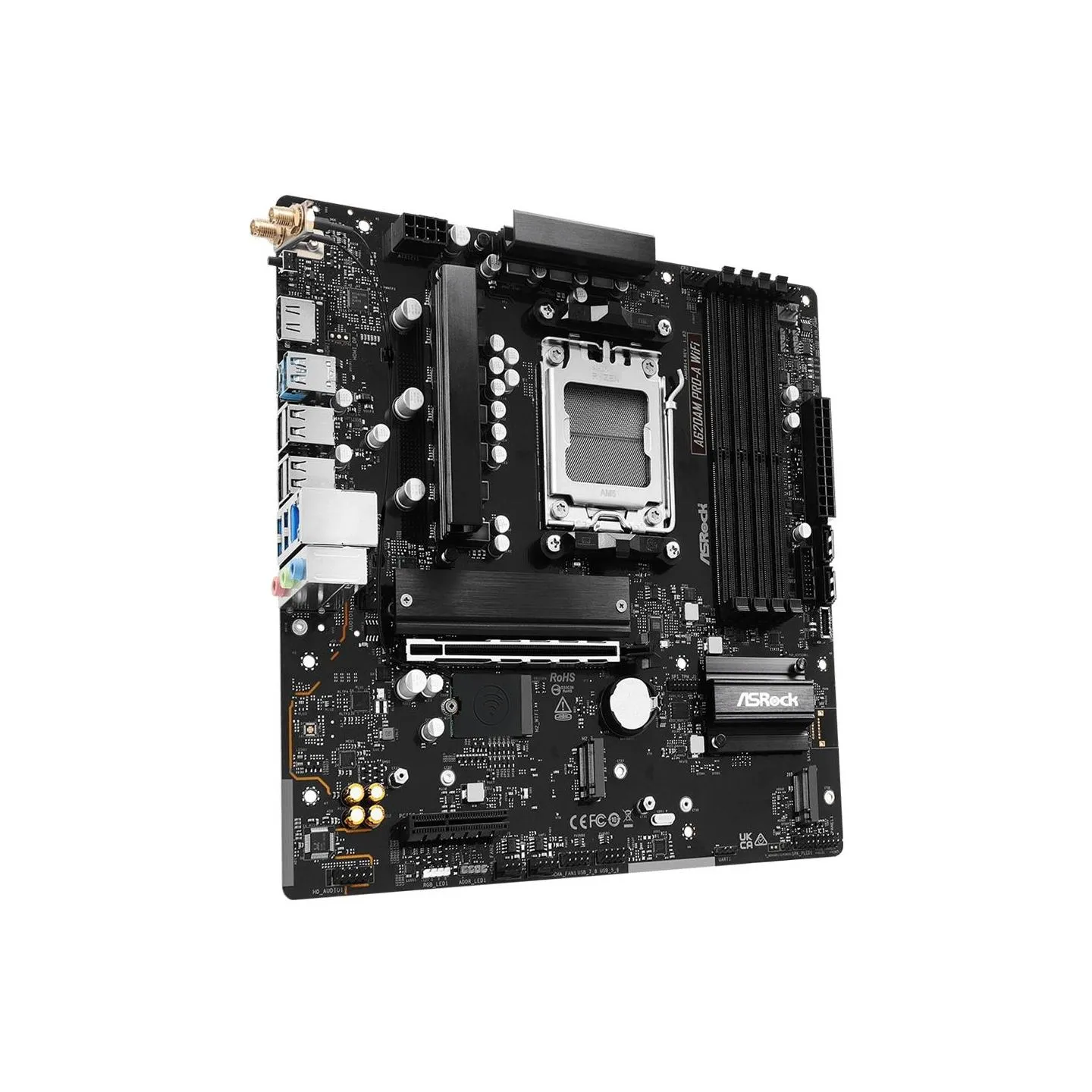 Asrock Mainboard|ASROCK|AMD A620A|micro ATX|RAM DDR5-SDRAM|2xSlots|Wi-Fi Yes|Bluetooth Yes|1xPCI Express x4 slots|A620AMPRO-AWIF
