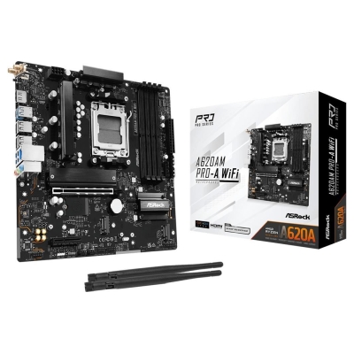 Asrock Mainboard|ASROCK|AMD A620A|micro ATX|RAM DDR5-SDRAM|2xSlots|Wi-Fi Yes|Bluetooth Yes|1xPCI Express x4 slots|A620AMPRO-AWIF