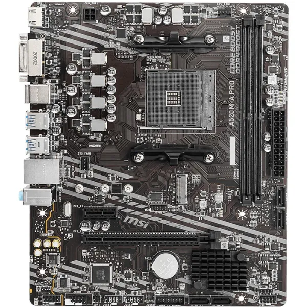 MSI Mainboard|MSI|AMD A520|SAM4|MicroATX|1xPCI-Express 3.0 1x|1xPCI-Express 3.0 16x|1xM.2|Memory DDR4|Memory slots 2|1xDVI|1xHDM