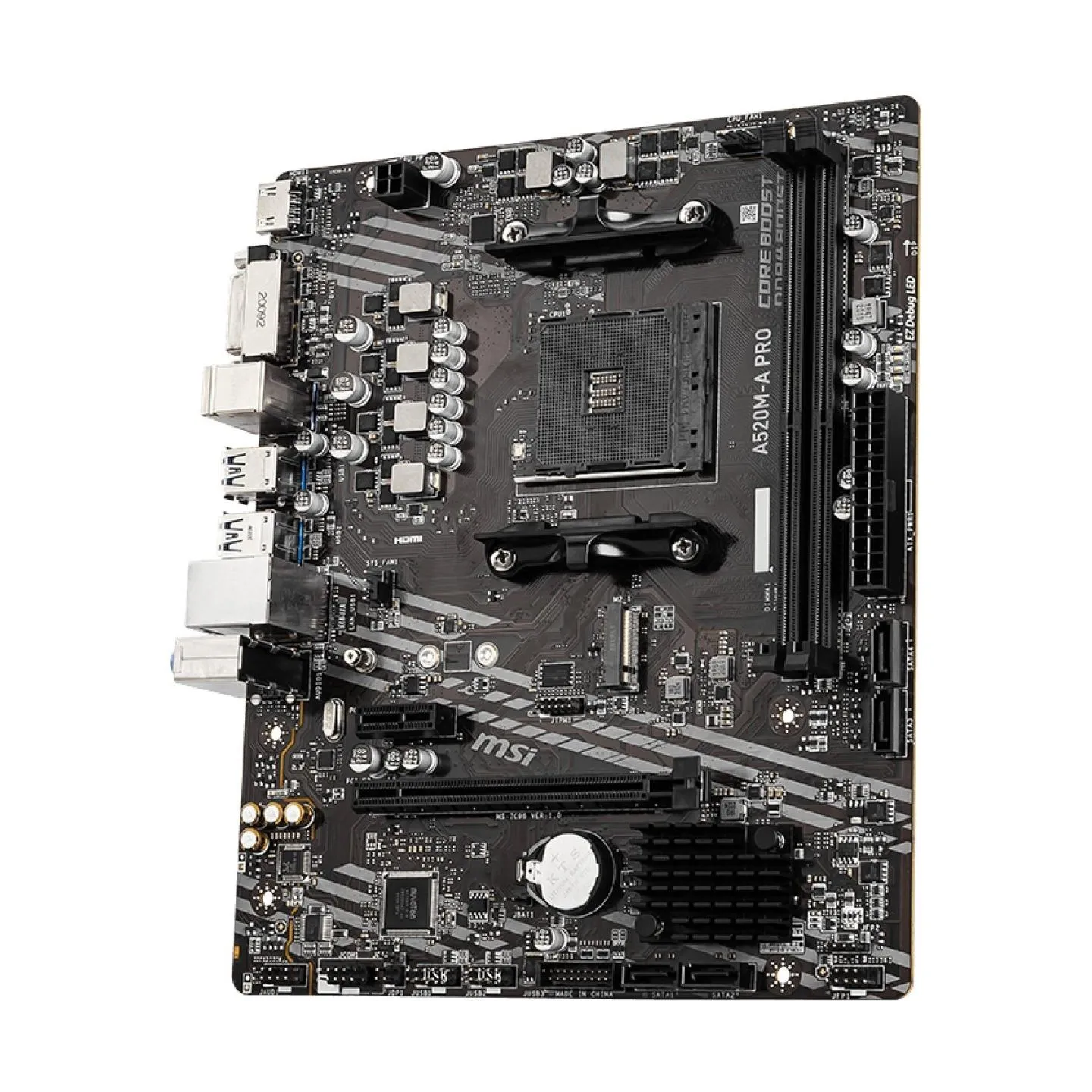 MSI Mainboard|MSI|AMD A520|SAM4|MicroATX|1xPCI-Express 3.0 1x|1xPCI-Express 3.0 16x|1xM.2|Memory DDR4|Memory slots 2|1xDVI|1xHDM