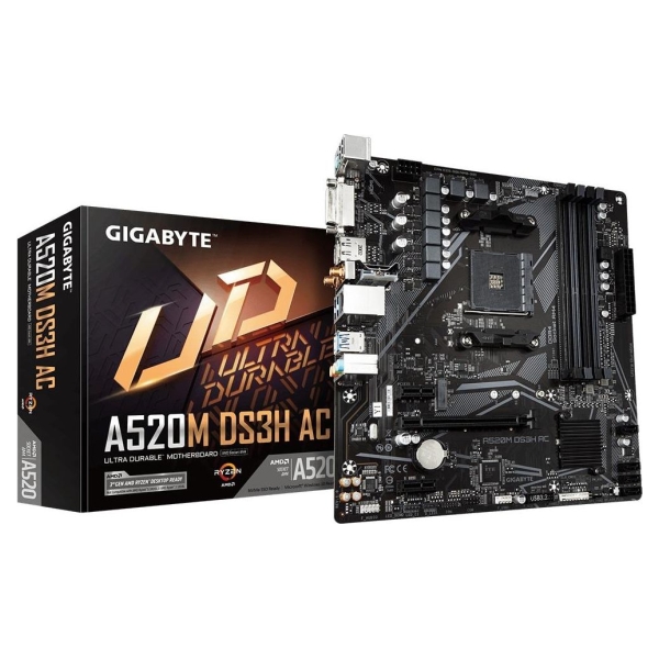 Gigabyte Mainboard|GIGABYTE|AMD A520|SAM4|Micro-ATX|Memory DDR4|Memory slots 4|A520MDS3HAC1.4