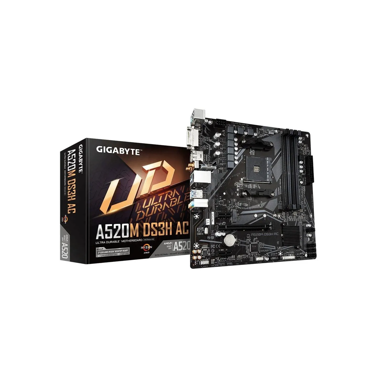 Gigabyte Mainboard|GIGABYTE|AMD A520|SAM4|Micro-ATX|Memory DDR4|Memory slots 4|A520MDS3HAC1.4
